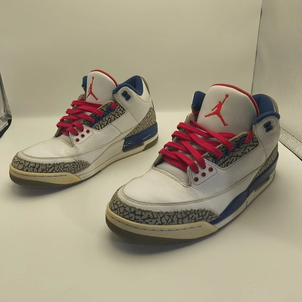 Nike Air Jordan 3 Retro‎ OG True Blue Mens 12 White Blue Red 854262-106 2016